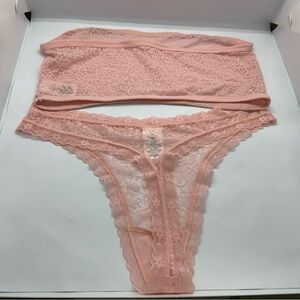 Abound Soft Pink Lace Intimate Set